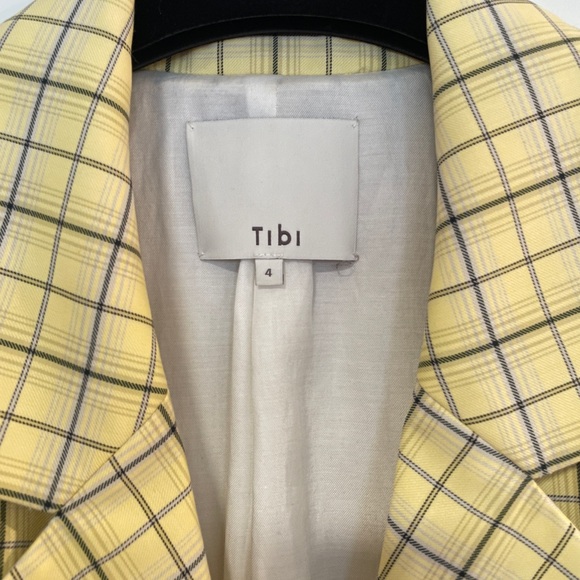 TIBI checker printed plaid wrapping blazer jacket - Picture 4 of 12